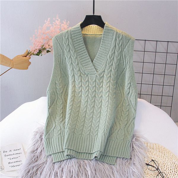 2021 spring knitted warm womens vest loose v-neck female sleeveless sweater vests new twisted solid korean fashion sweet gilet, White;black
2021 spring knitted warm womens vest loose v-neck female sleeveless sweater vests new twisted solid korean fashion sweet gilet, White;black