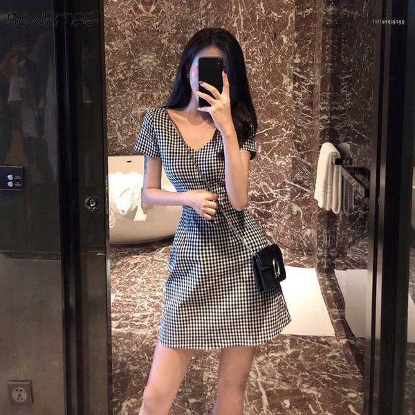 dress women 2021 summer thin v-neck high waist short sleeve womens plaid retro all-match soft breathable clothing girl chic1, Black;gray
dress women 2021 summer thin v-neck high waist short sleeve womens plaid retro all-match soft breathable clothing girl chic1, Black;gray