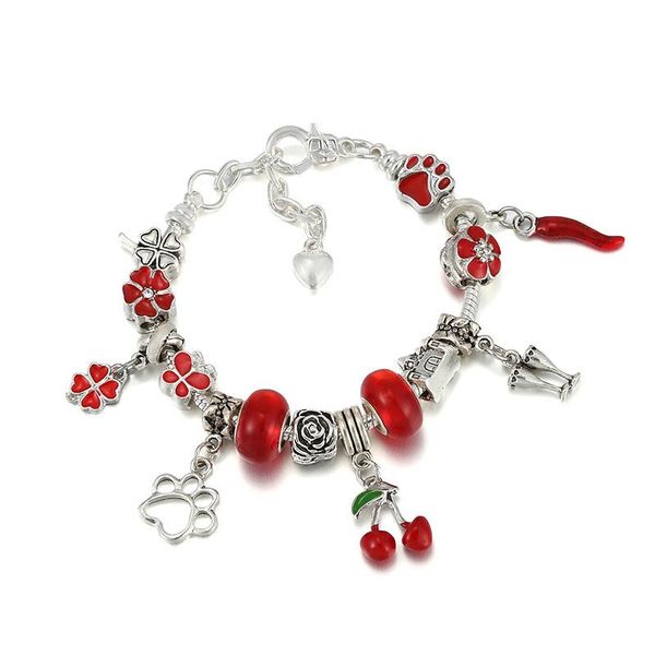 charm bracelets 2022 year red series diy footprint wine glass chili cherry exquisite pendant brand bracelet women children's holiday gi, Golden;silver
charm bracelets 2022 year red series diy footprint wine glass chili cherry exquisite pendant brand bracelet women children's holiday gi, Golden;silver