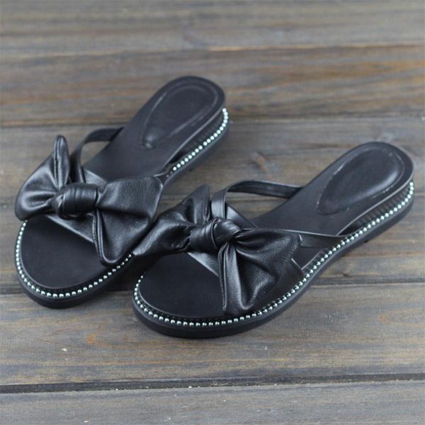 slippers women genuine cow leather outside handmade black slide butterfly-knot rubber hollow national summer shoes for 19
slippers women genuine cow leather outside handmade black slide butterfly-knot rubber hollow national summer shoes for 19