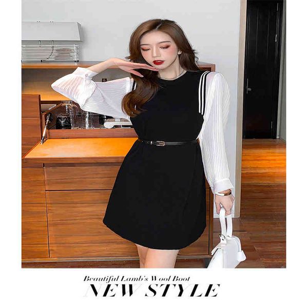 autumn ladies niche chic knitted dress korean and french pleated sleeve stitching fake two-piece waist sweater dress, Black;gray
autumn ladies niche chic knitted dress korean and french pleated sleeve stitching fake two-piece waist sweater dress, Black;gray