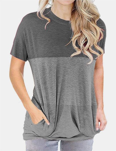the 2021 spring, summer, style, beautiful women's clothing color matching round collar loose bats pocket t-shirts with s t-shirt, White
the 2021 spring, summer, style, beautiful women's clothing color matching round collar loose bats pocket t-shirts with s t-shirt, White