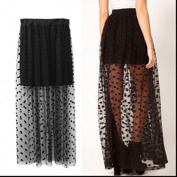 seller high waist sheer womens skirt gauze mesh tulle lace dots gothic long maxi black elegant skirts
seller high waist sheer womens skirt gauze mesh tulle lace dots gothic long maxi black elegant skirts