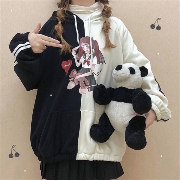 women's hoodies & sweatshirts cute harajuku patchwork hoodie sweatshirt spring women loose punk funny hip hop pollover oversized girl, Black
women's hoodies & sweatshirts cute harajuku patchwork hoodie sweatshirt spring women loose punk funny hip hop pollover oversized girl, Black