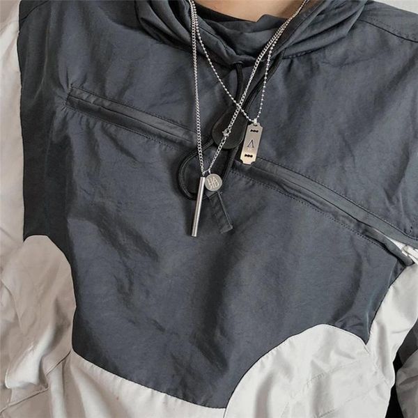 cool letter necklace cylinder pendant titanium steel personality multi-layer combination hip-hop style for male and female necklaces, Silver
cool letter necklace cylinder pendant titanium steel personality multi-layer combination hip-hop style for male and female necklaces, Silver