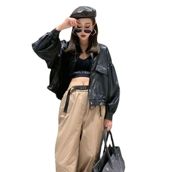 Women's Leather & Faux 2021 Ladies Spring Black Jacket Women Punk Style High Street Motorcycle Short Loose Design Coat
Women's Leather & Faux 2021 Ladies Spring Black Jacket Women Punk Style High Street Motorcycle Short Loose Design Coat