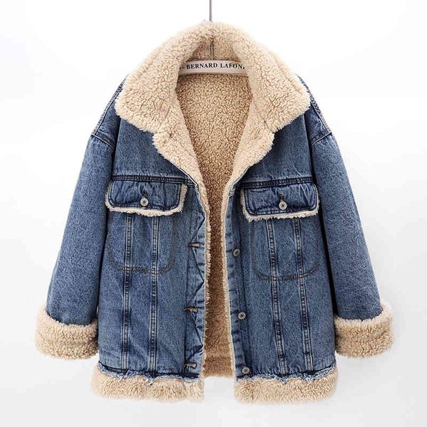 jacket black blue loose denim jacket women outerwear chaqueta mujer korean winter thick warm lamb fur liner jeans jackets coat female, Black;brown
jacket black blue loose denim jacket women outerwear chaqueta mujer korean winter thick warm lamb fur liner jeans jackets coat female, Black;brown