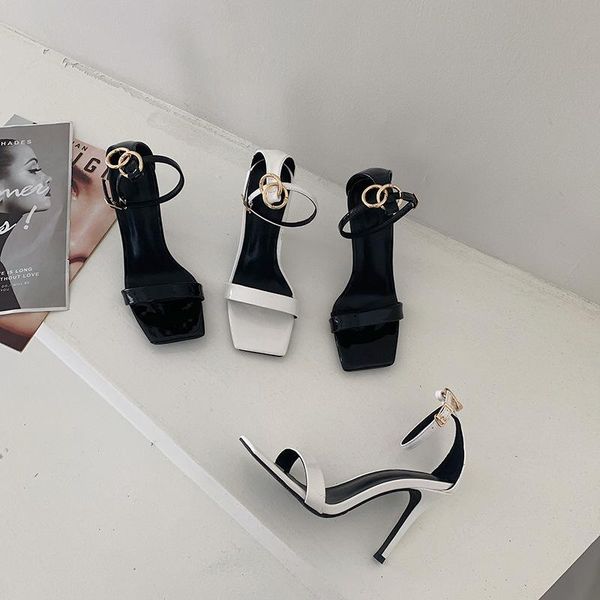 sandals 2021 sandals, fairy thin heel, square head, one open toe red high heel buckle, Black
sandals 2021 sandals, fairy thin heel, square head, one open toe red high heel buckle, Black