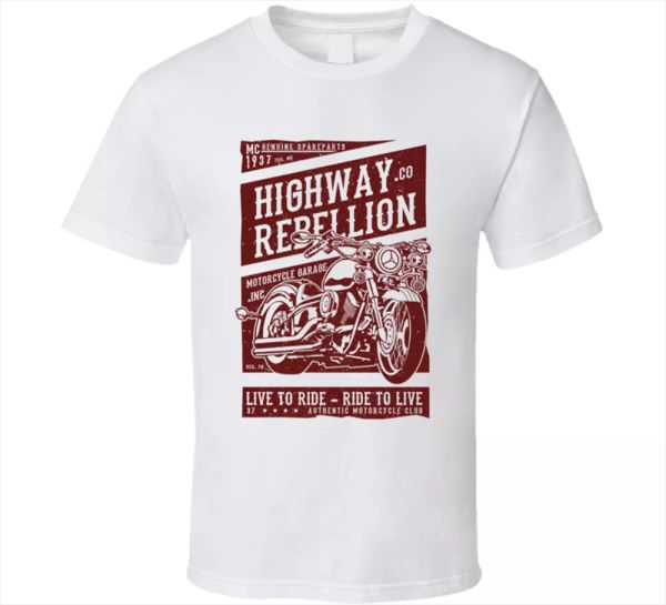 highway rebellion live motor motorcycle biker american vintage men's t-shirt new, White;black
highway rebellion live motor motorcycle biker american vintage men's t-shirt new, White;black
