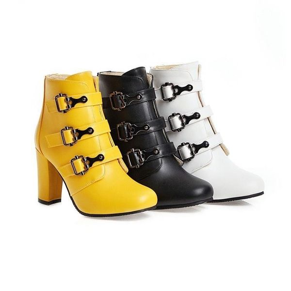 dress shoes wind autumn winter fashion simple thick heel belt buckle large short boots women's, Black
dress shoes wind autumn winter fashion simple thick heel belt buckle large short boots women's, Black