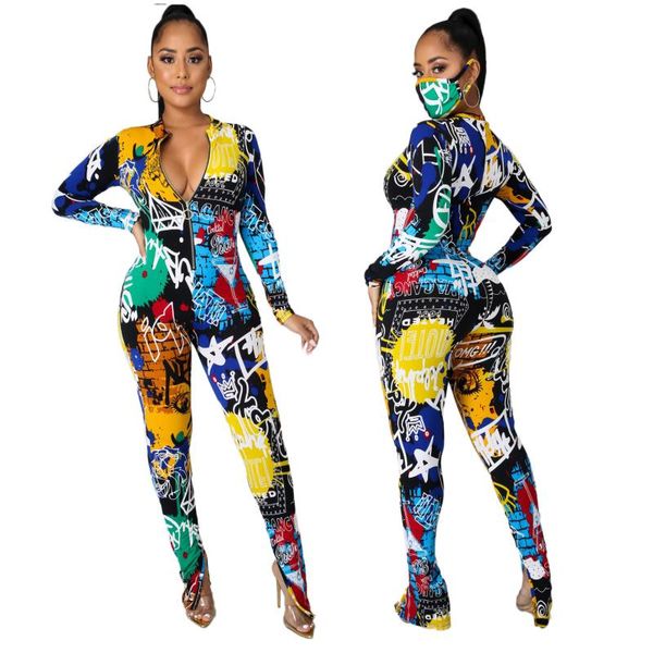 fashion multicolored printing women jumpsuits deep v neck zipper front long sleeves lady party clubwear skinny rompers women's, Black;white
fashion multicolored printing women jumpsuits deep v neck zipper front long sleeves lady party clubwear skinny rompers women's, Black;white