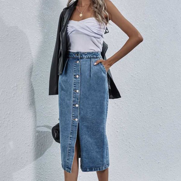 skirts spring autumn 2021 fashion denim skirt button high waist mid-length casual women office lady, Black
skirts spring autumn 2021 fashion denim skirt button high waist mid-length casual women office lady, Black