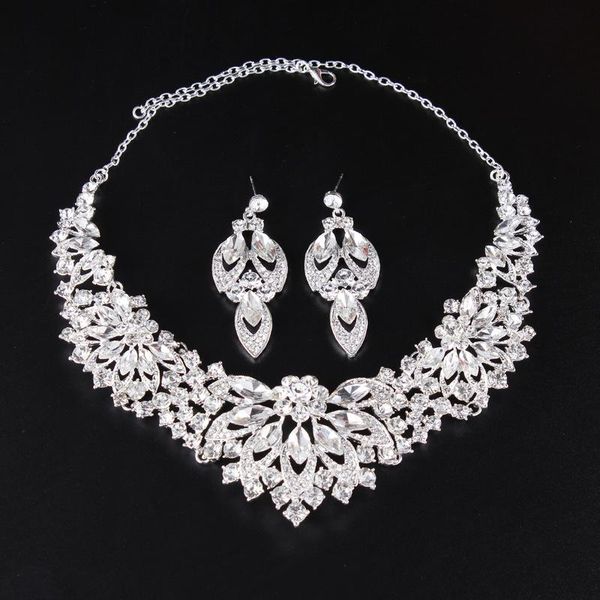earrings & necklace bridal jewelry sets necklaces pendants wedding luxury fashion crystal set, Silver
earrings & necklace bridal jewelry sets necklaces pendants wedding luxury fashion crystal set, Silver