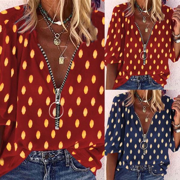 women's blouses & shirts women shirt casual plus size zipper printed loose button tunic blouse long lantern sleeve chemise femme, White
women's blouses & shirts women shirt casual plus size zipper printed loose button tunic blouse long lantern sleeve chemise femme, White