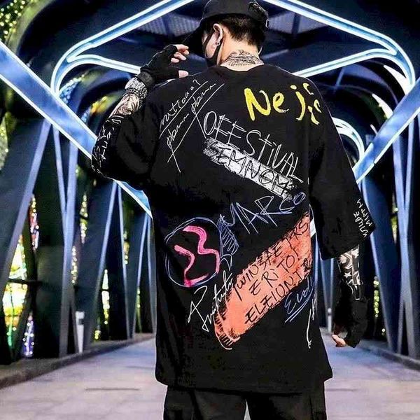 men's t-shirts summer t-shirt street brand graffiti hip-hop harajuku loose short-sleeved half-sleeved mens t shirts cwoq, White;black
men's t-shirts summer t-shirt street brand graffiti hip-hop harajuku loose short-sleeved half-sleeved mens t shirts cwoq, White;black