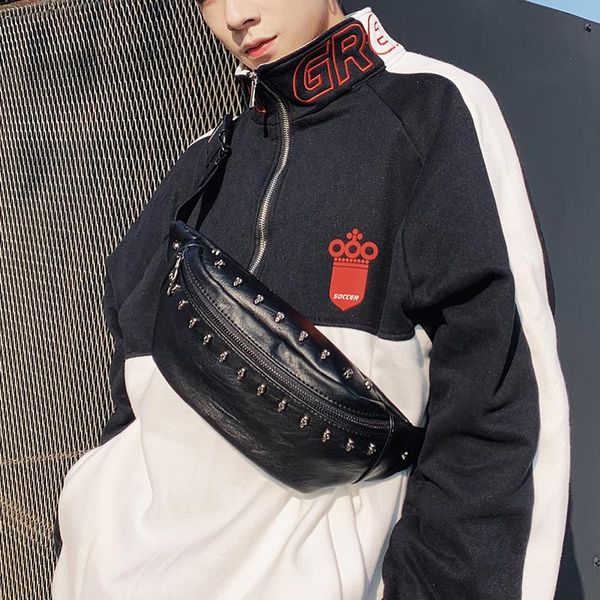 fashion waist pack bag pu leather skull chest bag black shoulder phone pouch large men women fanny pack bum
fashion waist pack bag pu leather skull chest bag black shoulder phone pouch large men women fanny pack bum