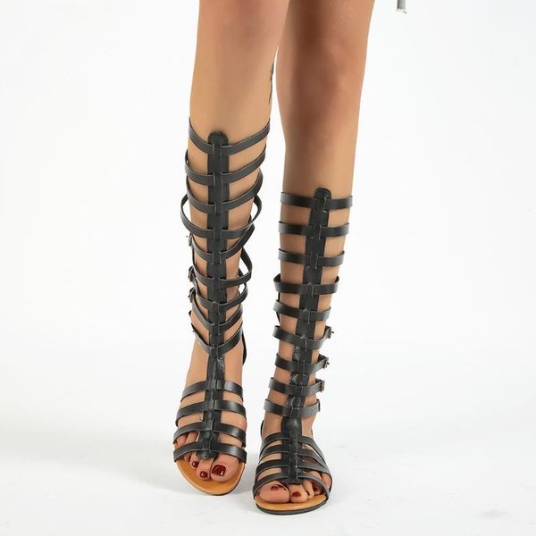 sandals outdoor women summer ladies fashion casual flats knee high boots straps retro buckle shoes 2021, Black
sandals outdoor women summer ladies fashion casual flats knee high boots straps retro buckle shoes 2021, Black