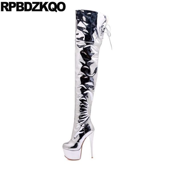 boots over the knee exotic dancer crossdresser 13 45 stiletto shoes high heel big size silver stripper thigh for plus women, Black
boots over the knee exotic dancer crossdresser 13 45 stiletto shoes high heel big size silver stripper thigh for plus women, Black
