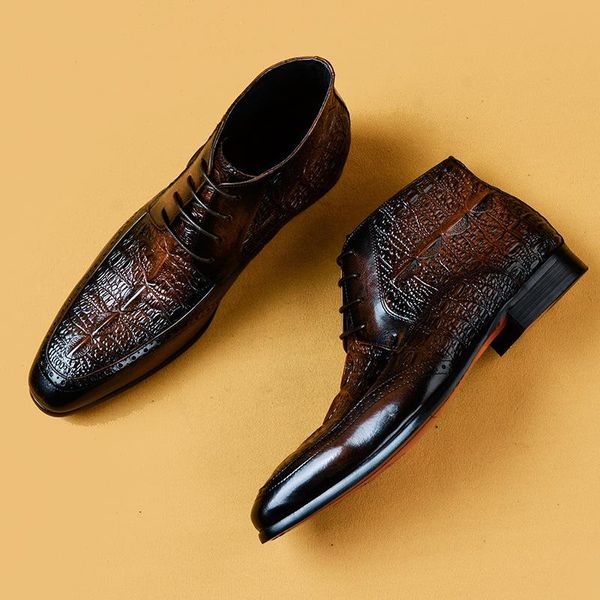 boots autumn british business dress full-grain leather men's breathable high crocodile, Black
boots autumn british business dress full-grain leather men's breathable high crocodile, Black