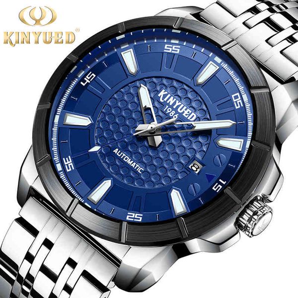 2018 new kinyued brand swiss full automatic fashion business stainless steel men's mechanical watch luminous, Silver
2018 new kinyued brand swiss full automatic fashion business stainless steel men's mechanical watch luminous, Silver