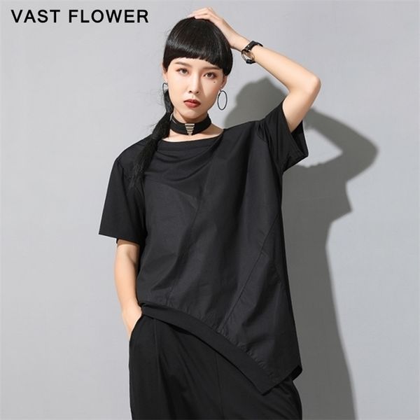 women black asymmetrical plus size t-shirt short sleeve patchwork summer new loose casual tee clothes fashion tide 210320, White
women black asymmetrical plus size t-shirt short sleeve patchwork summer new loose casual tee clothes fashion tide 210320, White