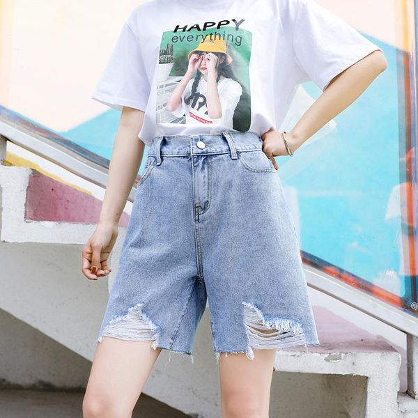 women's jeans wllwlp korean fashion street ripped for women summer washed denim loose rough edges knee-length pants a118, Blue
women's jeans wllwlp korean fashion street ripped for women summer washed denim loose rough edges knee-length pants a118, Blue
