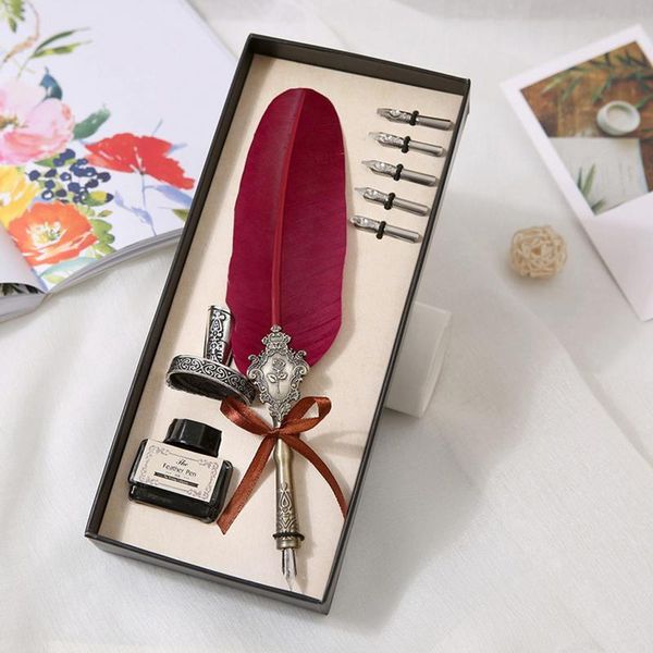 fountain pens feather pen ink dip alloy sign european style vintage turkey wool penholder with holder set
fountain pens feather pen ink dip alloy sign european style vintage turkey wool penholder with holder set