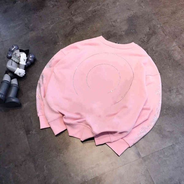 2022 factory wholesale new model pink diamond inlaid letter printing round neck pullover for women's spring and autumn couple loose coa, Black
2022 factory wholesale new model pink diamond inlaid letter printing round neck pullover for women's spring and autumn couple loose coa, Black