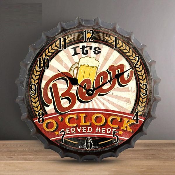 35cm bottle cap 3d wall clock retro beer wine modern design iron metal silent quartz clocks bar living room home decor creative
35cm bottle cap 3d wall clock retro beer wine modern design iron metal silent quartz clocks bar living room home decor creative