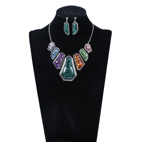earrings & necklace vintage dubai jewelry sets choker irregular resin set for women bridal, Silver
earrings & necklace vintage dubai jewelry sets choker irregular resin set for women bridal, Silver