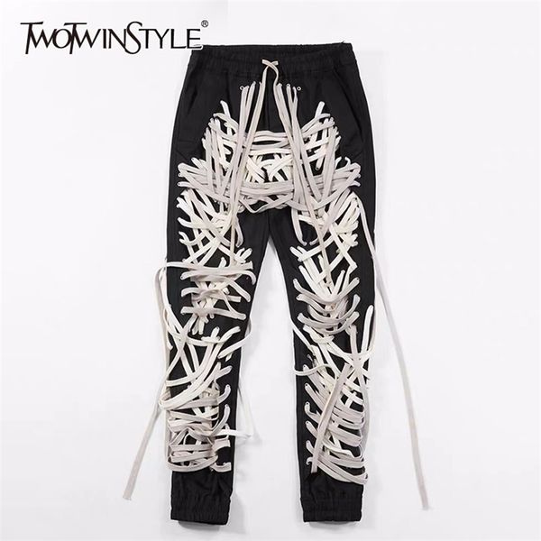 patchwork bandage women's trouser high waist casual slim pants for female summer streetwear fashion 210521, Black;white
patchwork bandage women's trouser high waist casual slim pants for female summer streetwear fashion 210521, Black;white