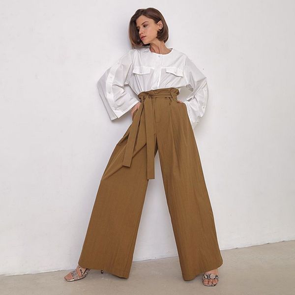 women's pants & capris casual high waist wide leg woman real pocket sashes solid long 2021 fashion spring 3fkf, Black;white
women's pants & capris casual high waist wide leg woman real pocket sashes solid long 2021 fashion spring 3fkf, Black;white