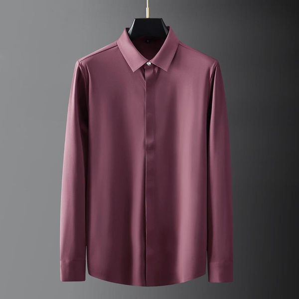 men's casual shirts soft silky male luxury solid color long sleeve mens dress fashion slim fit party man 4xl, White;black
men's casual shirts soft silky male luxury solid color long sleeve mens dress fashion slim fit party man 4xl, White;black