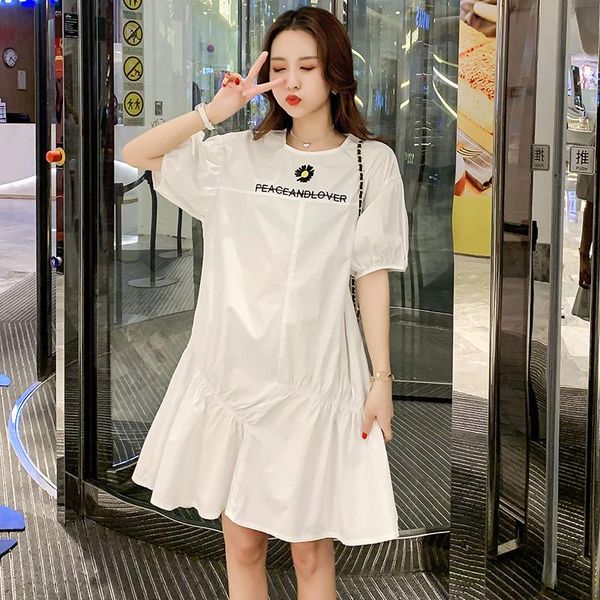 9397# summer korean fashion cotton maternity dress loose clothes for pregnant women sweet pregnancy casual clothing dresses, White
9397# summer korean fashion cotton maternity dress loose clothes for pregnant women sweet pregnancy casual clothing dresses, White