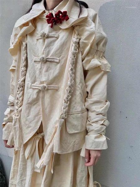 women's jackets european autumn beige original embryo retro band buckle handmade twist braid doll collar suit coats women fashion, Black;brown
women's jackets european autumn beige original embryo retro band buckle handmade twist braid doll collar suit coats women fashion, Black;brown