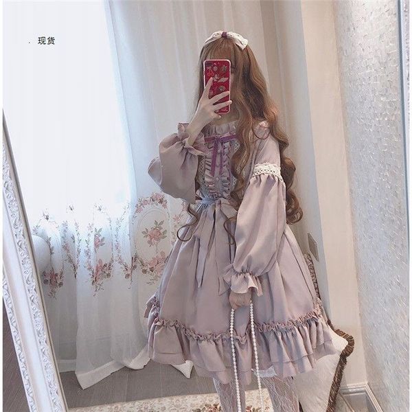 luxury casual dresses skirt provence lavender spring and summer lolita soft girl drs, Black;gray
luxury casual dresses skirt provence lavender spring and summer lolita soft girl drs, Black;gray