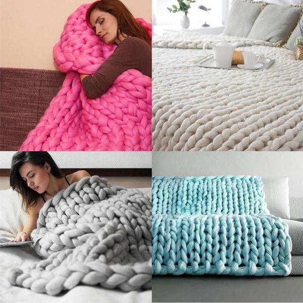 fashion 4 color hand chunky knitted blanket thick yarn merino acrylic fibers wool bulky knitting throw beautiful 80x100cm@gh blankets 
fashion 4 color hand chunky knitted blanket thick yarn merino acrylic fibers wool bulky knitting throw beautiful 80x100cm@gh blankets