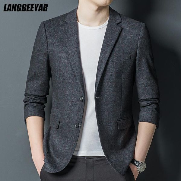 men's suits & blazers grade brand casual fashion korean jacket slim fit blazer for men smart trendy plaid party suit coat clothes, White;black 
men's suits & blazers grade brand casual fashion korean jacket slim fit blazer for men smart trendy plaid party suit coat clothes, White;black