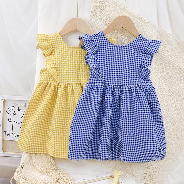girl's dresses girls plaid summer dress kids korean flying sleeve cute bow princess vest 3 4 5 6 7 8 years children casual home clothes, Red;yellow
girl's dresses girls plaid summer dress kids korean flying sleeve cute bow princess vest 3 4 5 6 7 8 years children casual home clothes, Red;yellow