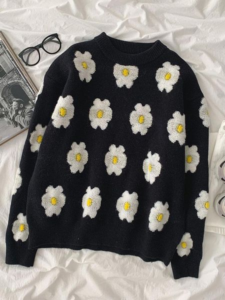 vintage knitted sueter mujer preppy style pullovers 2021 chic o neck long sleeve flower embroidery sweaters korean women's, White;black
vintage knitted sueter mujer preppy style pullovers 2021 chic o neck long sleeve flower embroidery sweaters korean women's, White;black