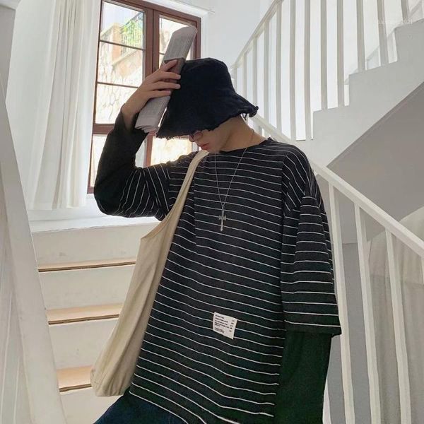 men's t-shirts hip hop striped fake two-piece patchwork t-shirt long-sleeve harajuku loose casual clothes vintage -sale autumn streetwe, White;black
men's t-shirts hip hop striped fake two-piece patchwork t-shirt long-sleeve harajuku loose casual clothes vintage -sale autumn streetwe, White;black