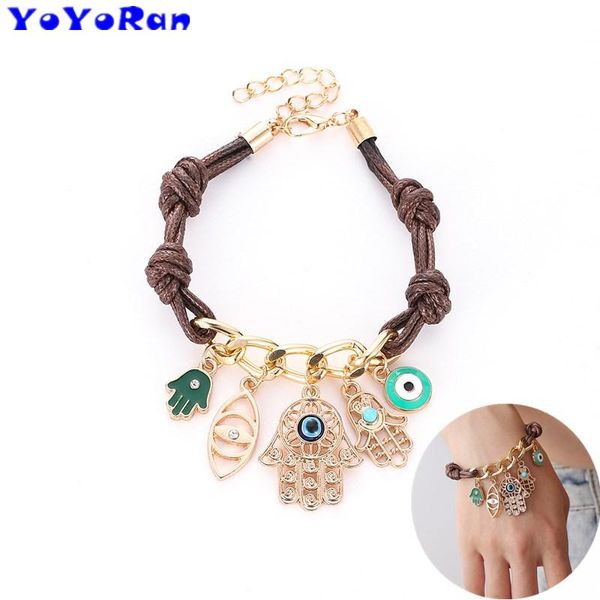 charm bracelets 1 piece fatima hand eye tassel weaves for woman from palm demon's rock hollow rope bracelet jewelry, Golden;silver
charm bracelets 1 piece fatima hand eye tassel weaves for woman from palm demon's rock hollow rope bracelet jewelry, Golden;silver