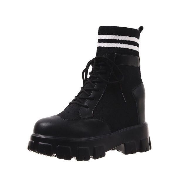 women motorcycle ankle boots comfortable platform chunky boots rubber sole lace up soft leather 9cm high heels shoes woman, Black
women motorcycle ankle boots comfortable platform chunky boots rubber sole lace up soft leather 9cm high heels shoes woman, Black