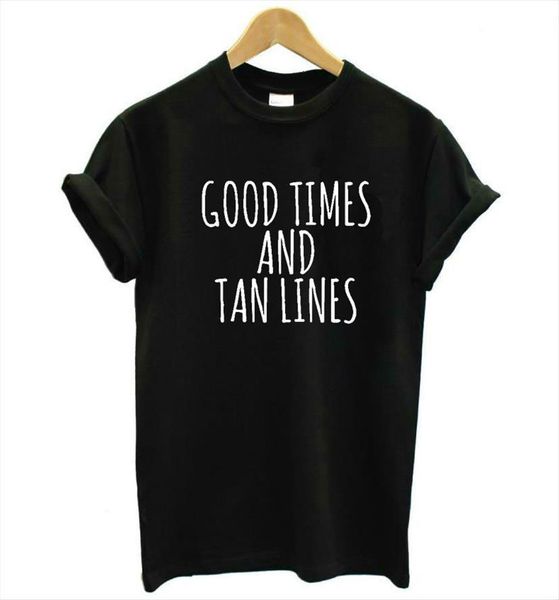 good times and tan womens t shirts lines letters print cotton casual funny shirt for lady tee hipster drop, White 
good times and tan womens t shirts lines letters print cotton casual funny shirt for lady tee hipster drop, White