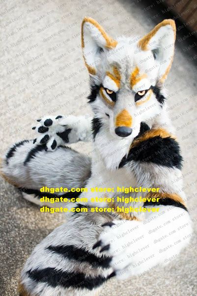 grey white long fur furry husky dog wolf fox fursuit mascot costume cartoon character suit family outings big party zz7583, Red;yellow
grey white long fur furry husky dog wolf fox fursuit mascot costume cartoon character suit family outings big party zz7583, Red;yellow