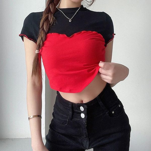 women's t-shirt tshirt fashion womens short sleeve color contrast splicing harajuku shirt summer 2021 tees ropa de mujer, White
women's t-shirt tshirt fashion womens short sleeve color contrast splicing harajuku shirt summer 2021 tees ropa de mujer, White