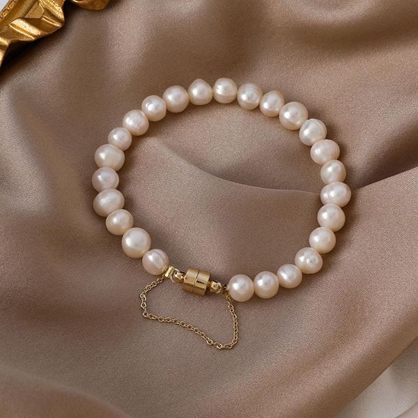 link, chain 1pc natural baroque freshwater pearl bracelet for women round magnet beaded fashion wedding jewelry wholesale, Black
link, chain 1pc natural baroque freshwater pearl bracelet for women round magnet beaded fashion wedding jewelry wholesale, Black