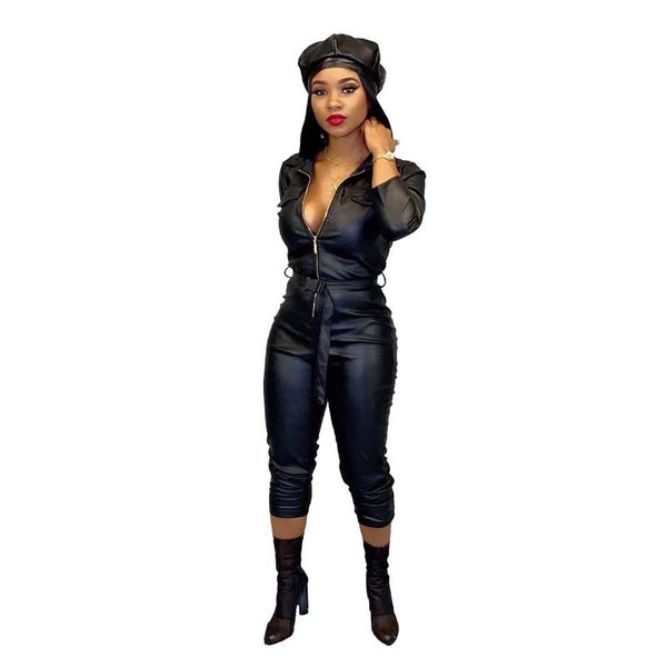 women's jumpsuits & rompers high elastic pu leather belt jumpsuit casual tight, Black;white
women's jumpsuits & rompers high elastic pu leather belt jumpsuit casual tight, Black;white