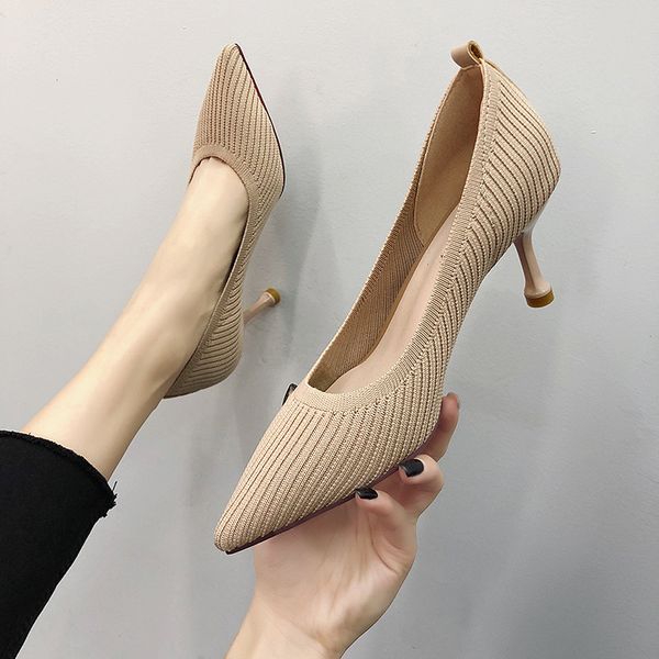 2021 fashion 7cm knitting women pumps fine heel high heels shoes point toe party wedding pump drop shipping, Black
2021 fashion 7cm knitting women pumps fine heel high heels shoes point toe party wedding pump drop shipping, Black