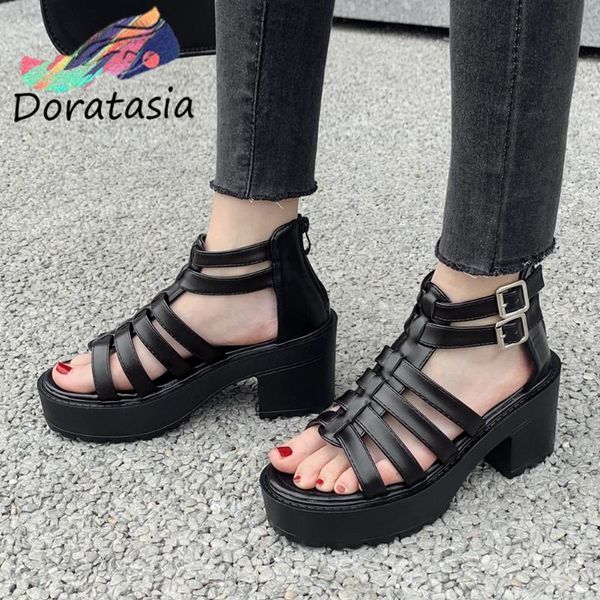 sandals doratasia drop women solid buckle zipper platform shoes chunky heel trendy leisure casual, Black
sandals doratasia drop women solid buckle zipper platform shoes chunky heel trendy leisure casual, Black